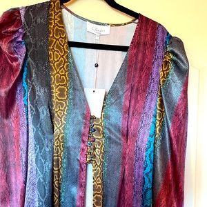 L academie Long sleeve Robe with covered buttons